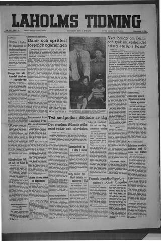 Förstasidan, Måndag 13 juni 1949