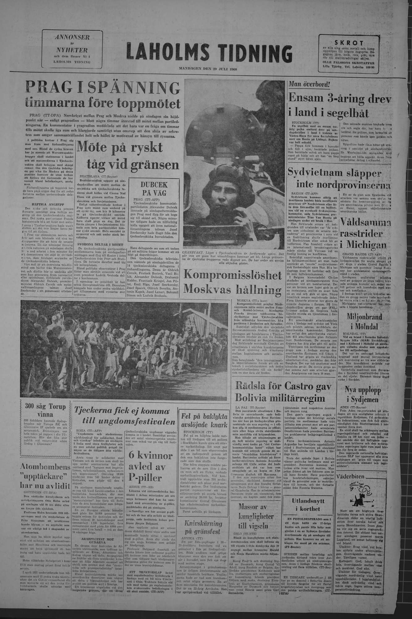 Laholms Tidning Måndag 29 juli 1968, sida 8