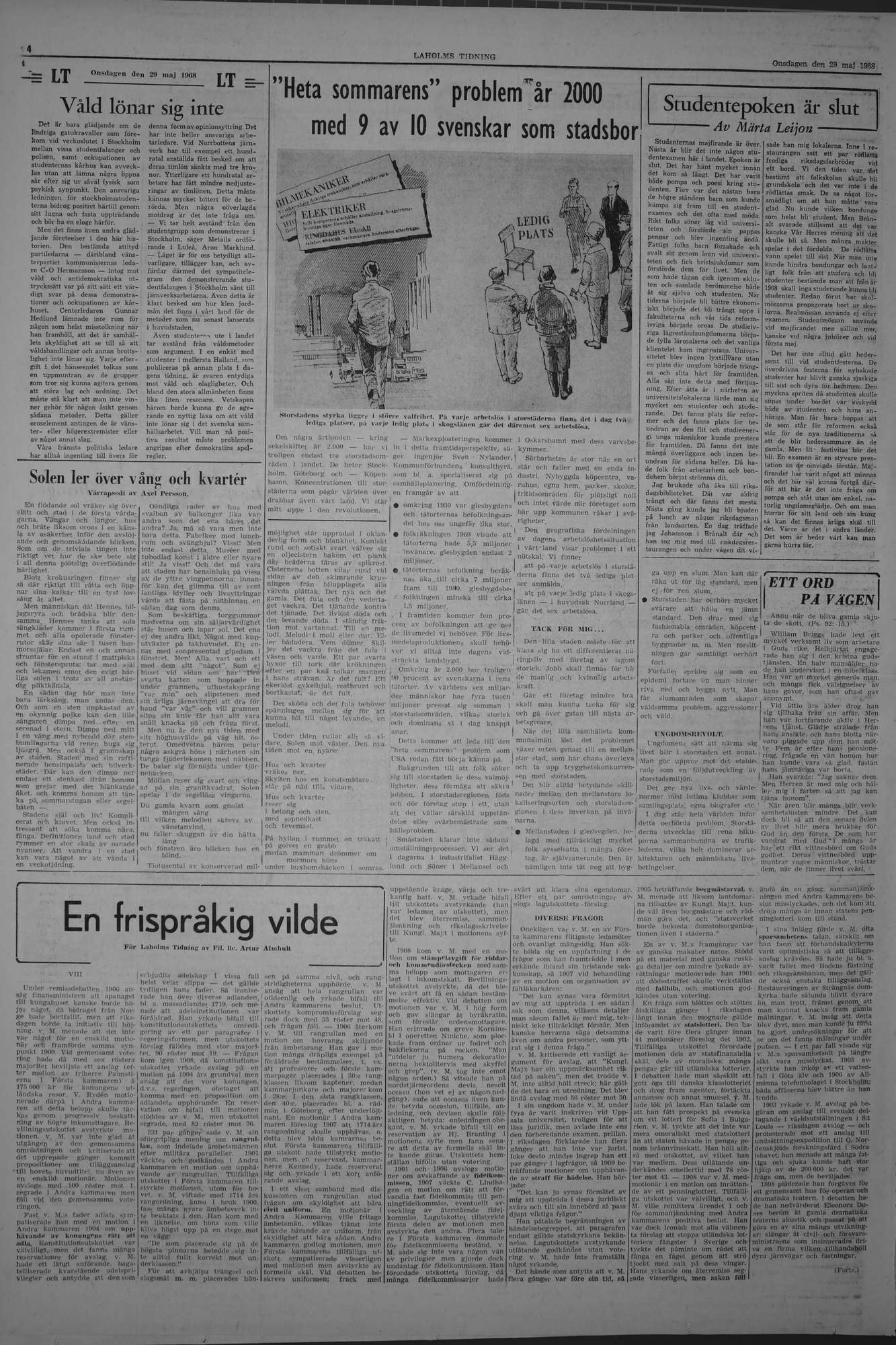 Laholms Tidning Onsdag 29 maj 1968, sida 4