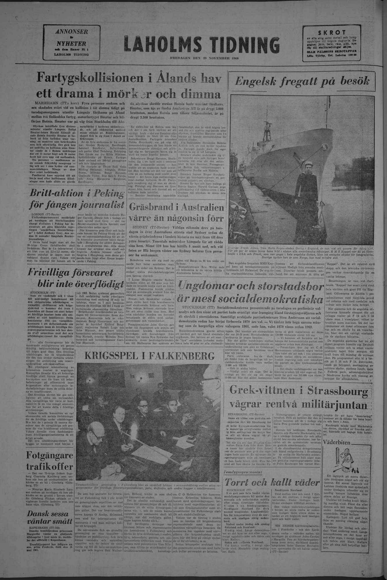 Laholms Tidning Fredag 29 november 1968, sida 8