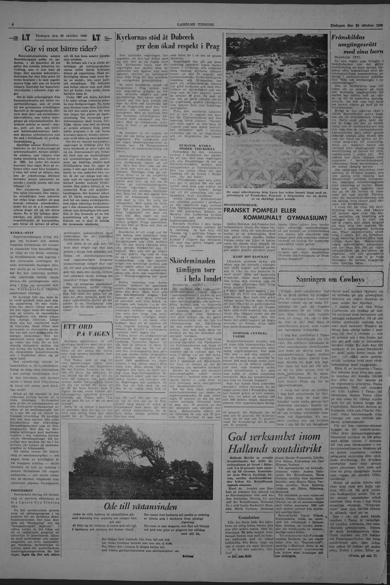 Laholms Tidning Tisdag 29 oktober 1968, sida 4