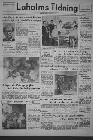 Förstasidan, Onsdag 1 december 1965