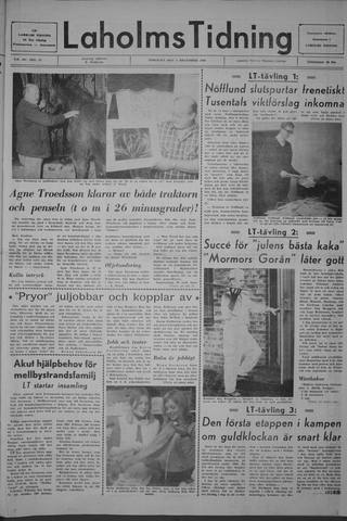 Förstasidan, Tisdag 3 december 1968