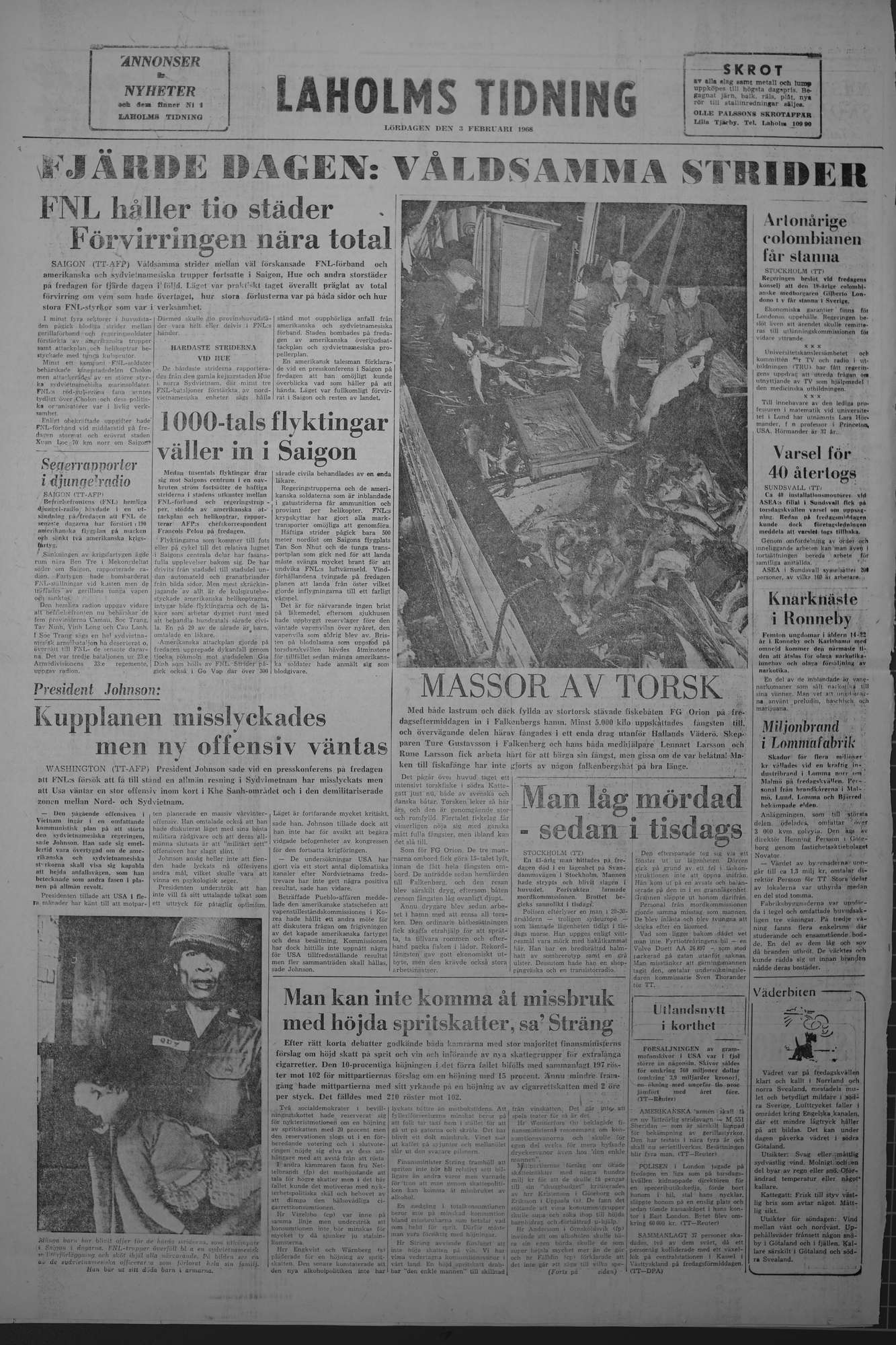 Laholms Tidning Lördag 3 februari 1968, sida 8