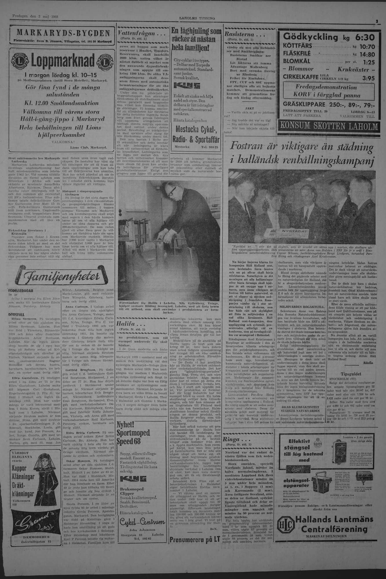 Laholms Tidning Fredag 3 maj 1968, sida 3