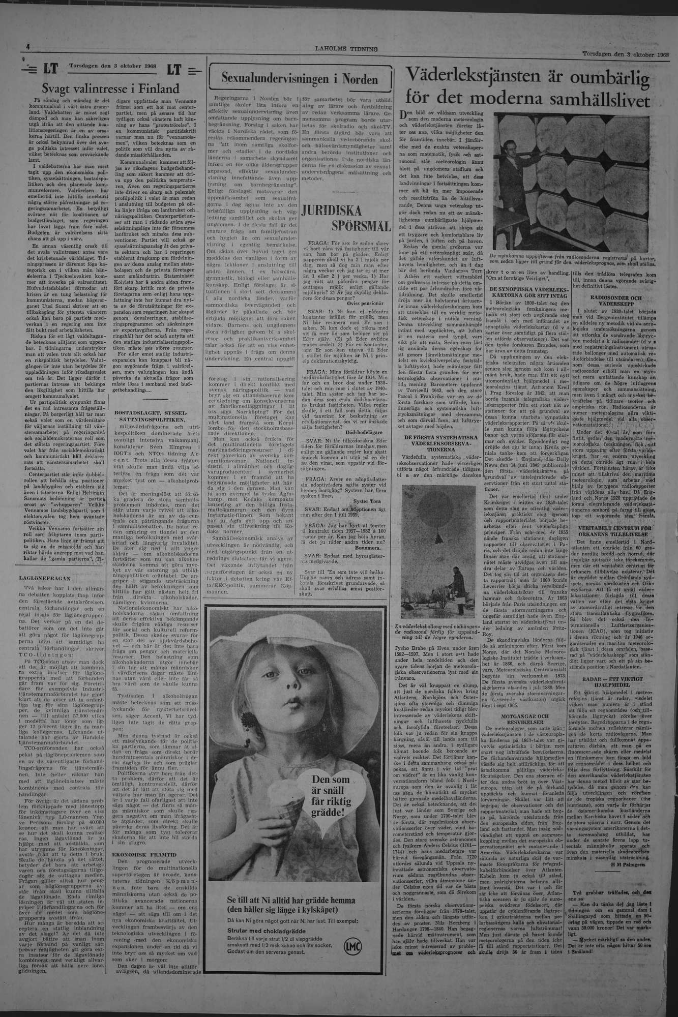 Laholms Tidning Torsdag 3 oktober 1968, sida 4