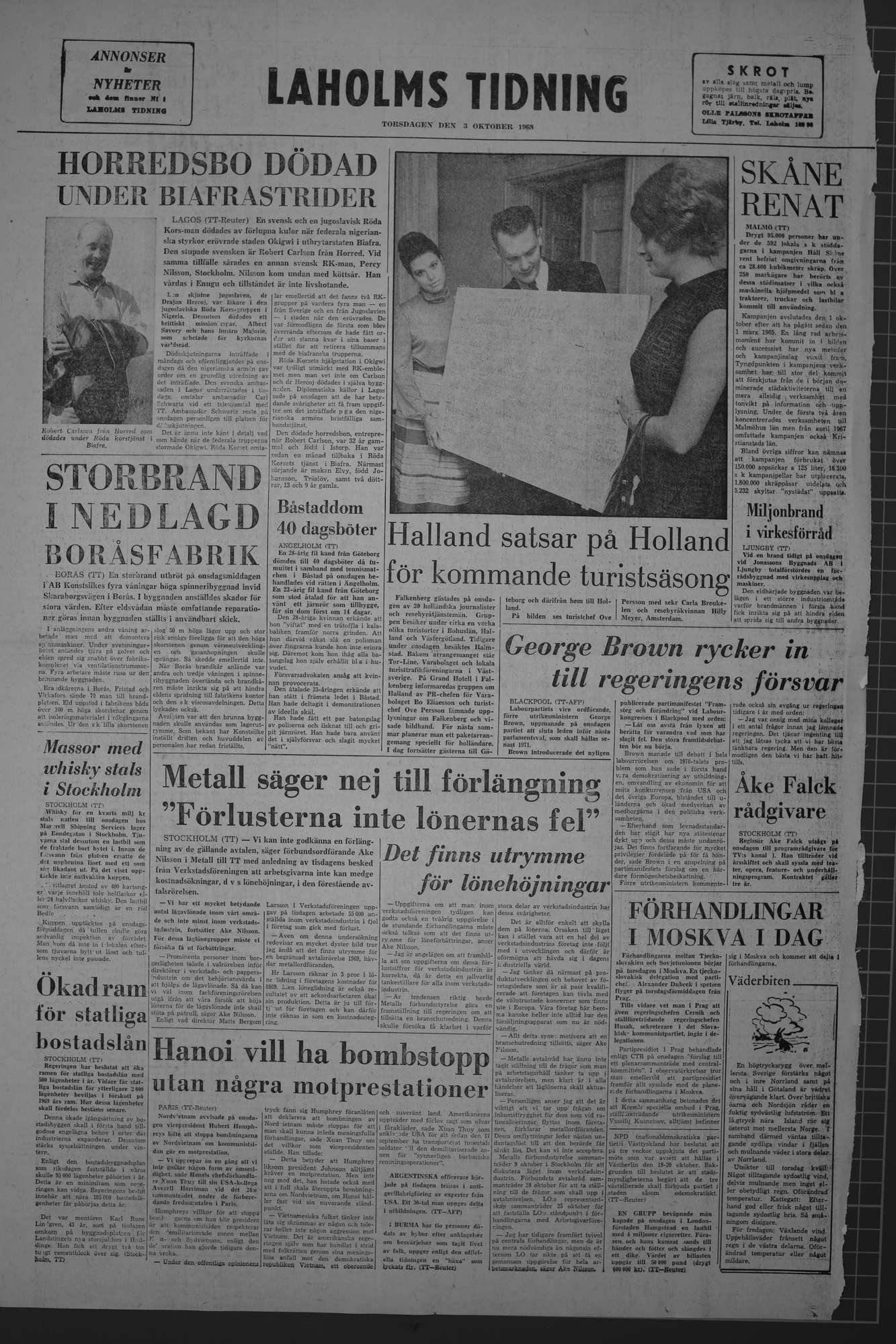 Laholms Tidning Torsdag 3 oktober 1968, sida 8