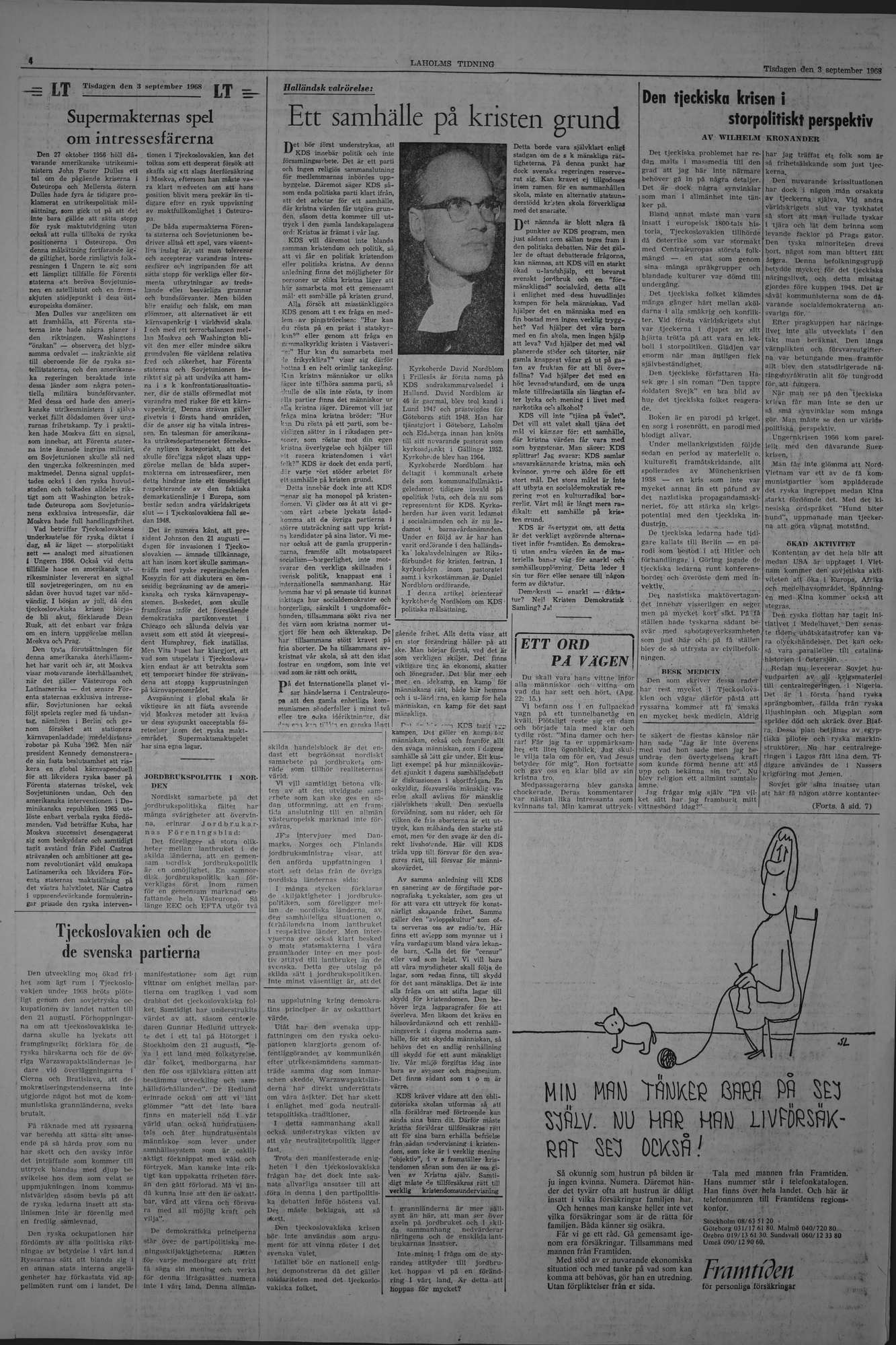 Laholms Tidning Tisdag 3 september 1968, sida 4
