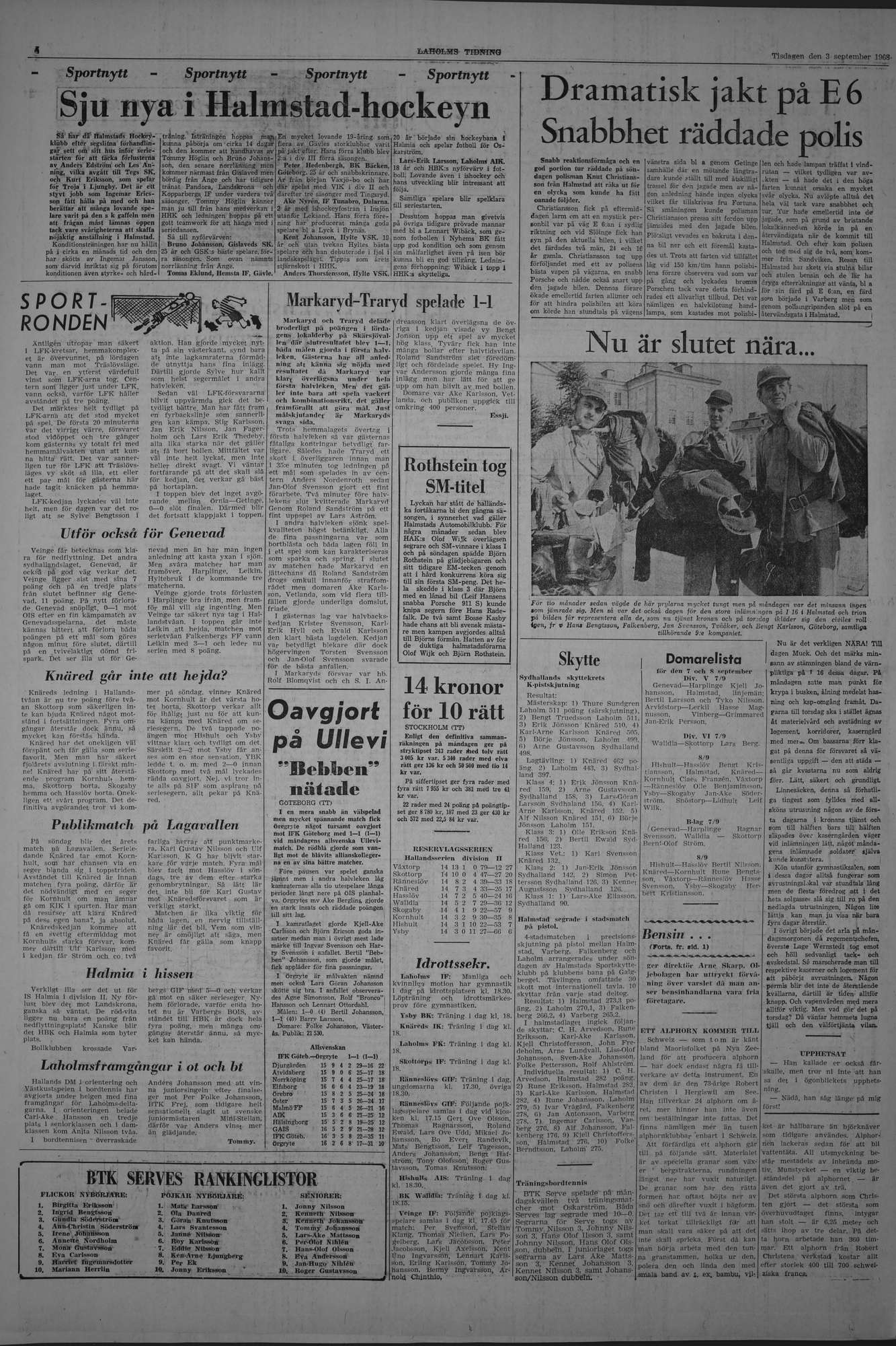 Laholms Tidning Tisdag 3 september 1968, sida 6