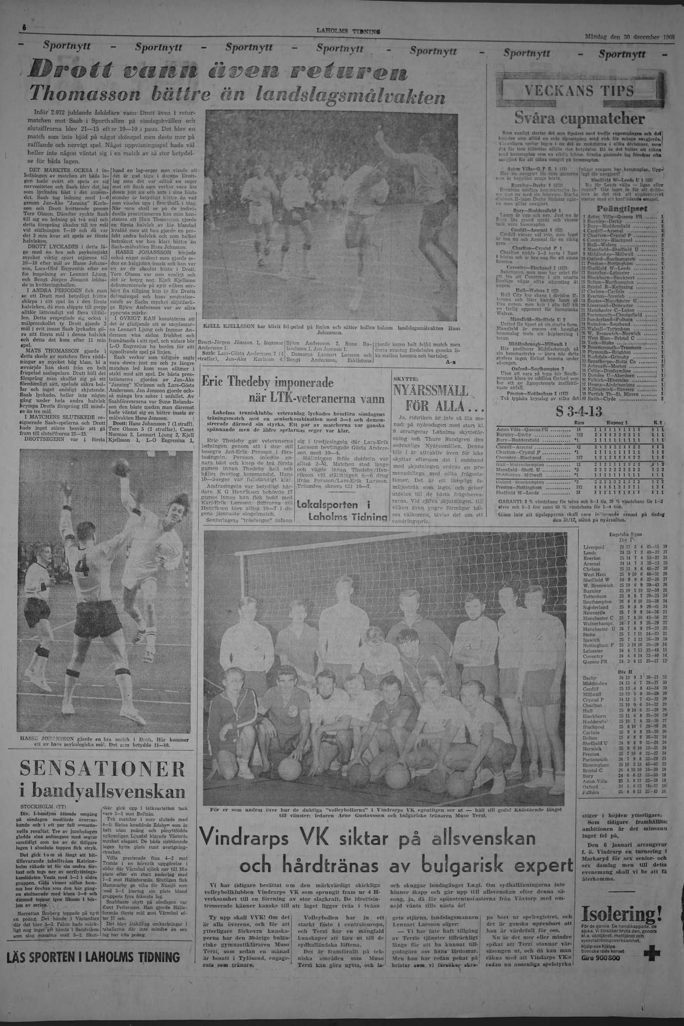 Laholms Tidning Måndag 30 december 1968, sida 6