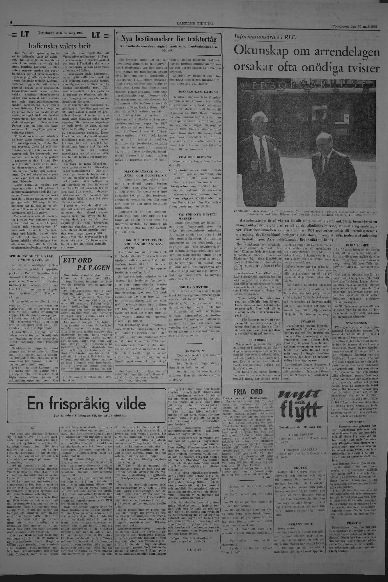 Laholms Tidning Torsdag 30 maj 1968, sida 4