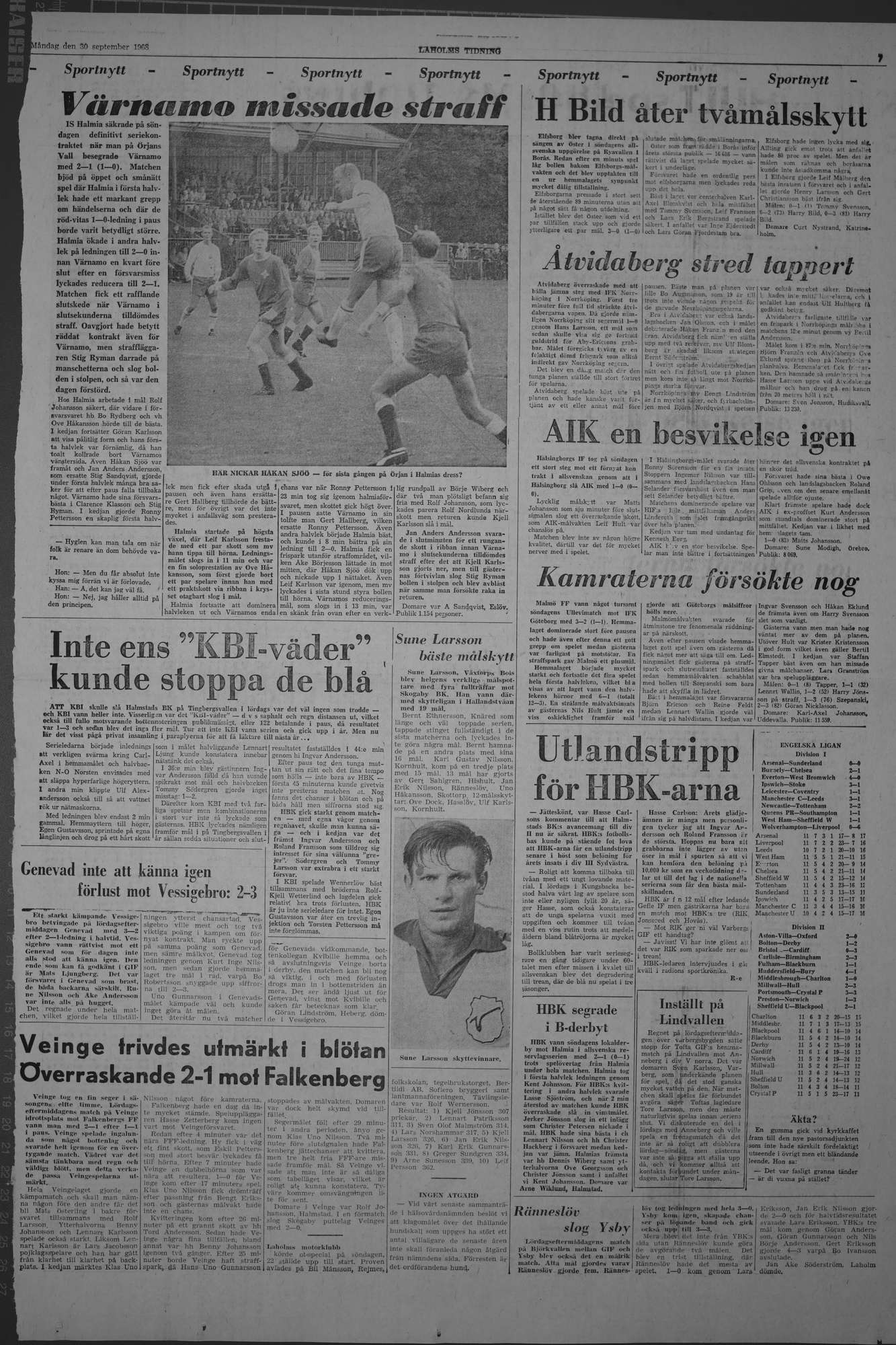 Laholms Tidning Måndag 30 september 1968, sida 7