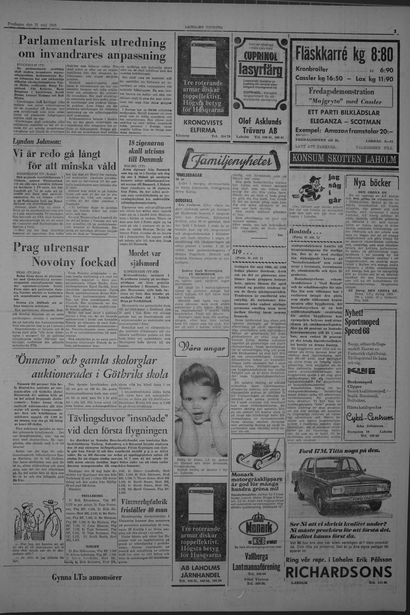 Laholms Tidning Fredag 31 maj 1968, sida 3