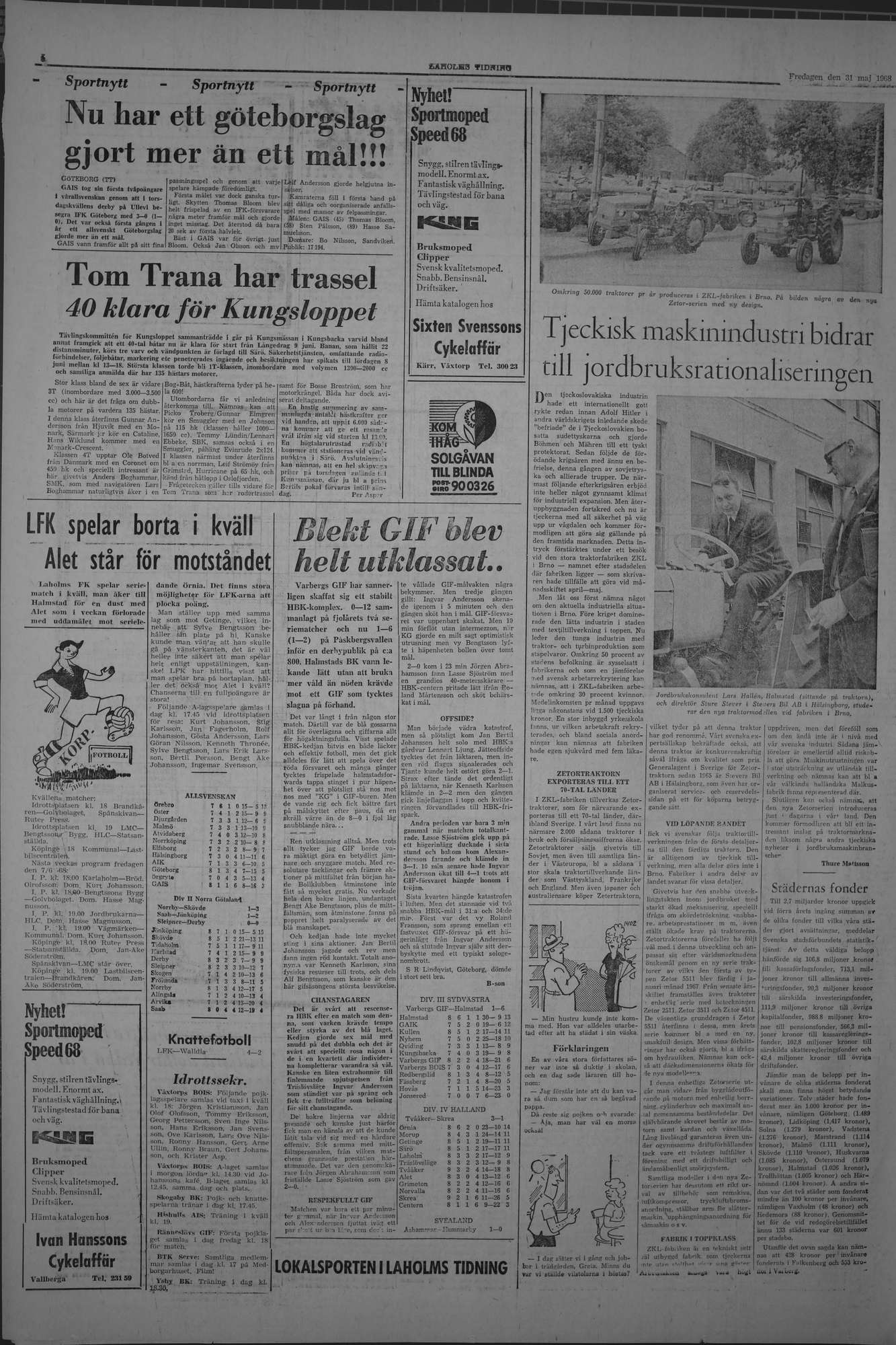 Laholms Tidning Fredag 31 maj 1968, sida 6