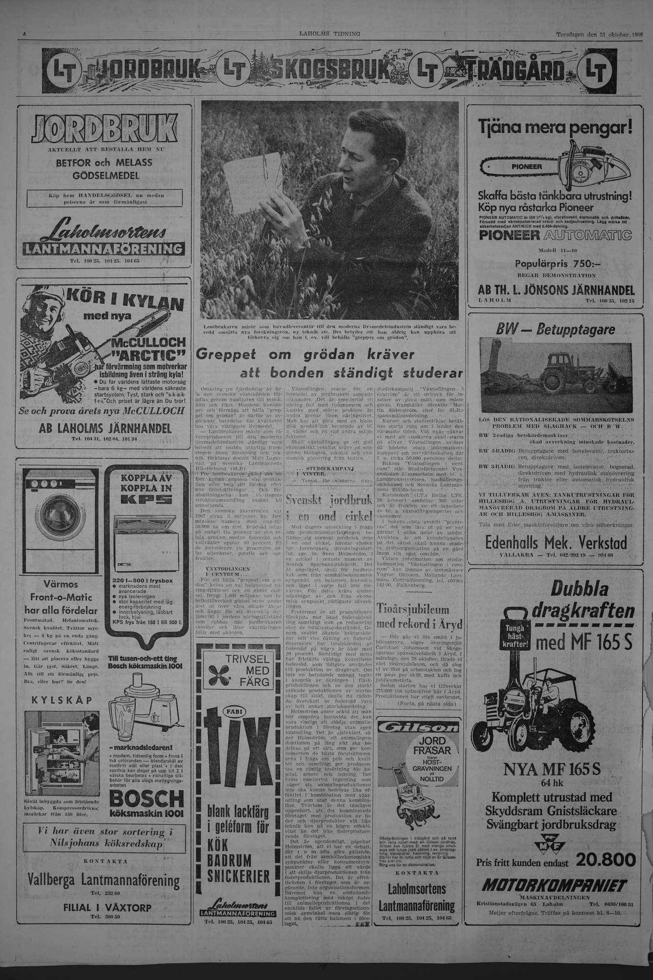 Laholms Tidning Torsdag 31 oktober 1968, sida 4