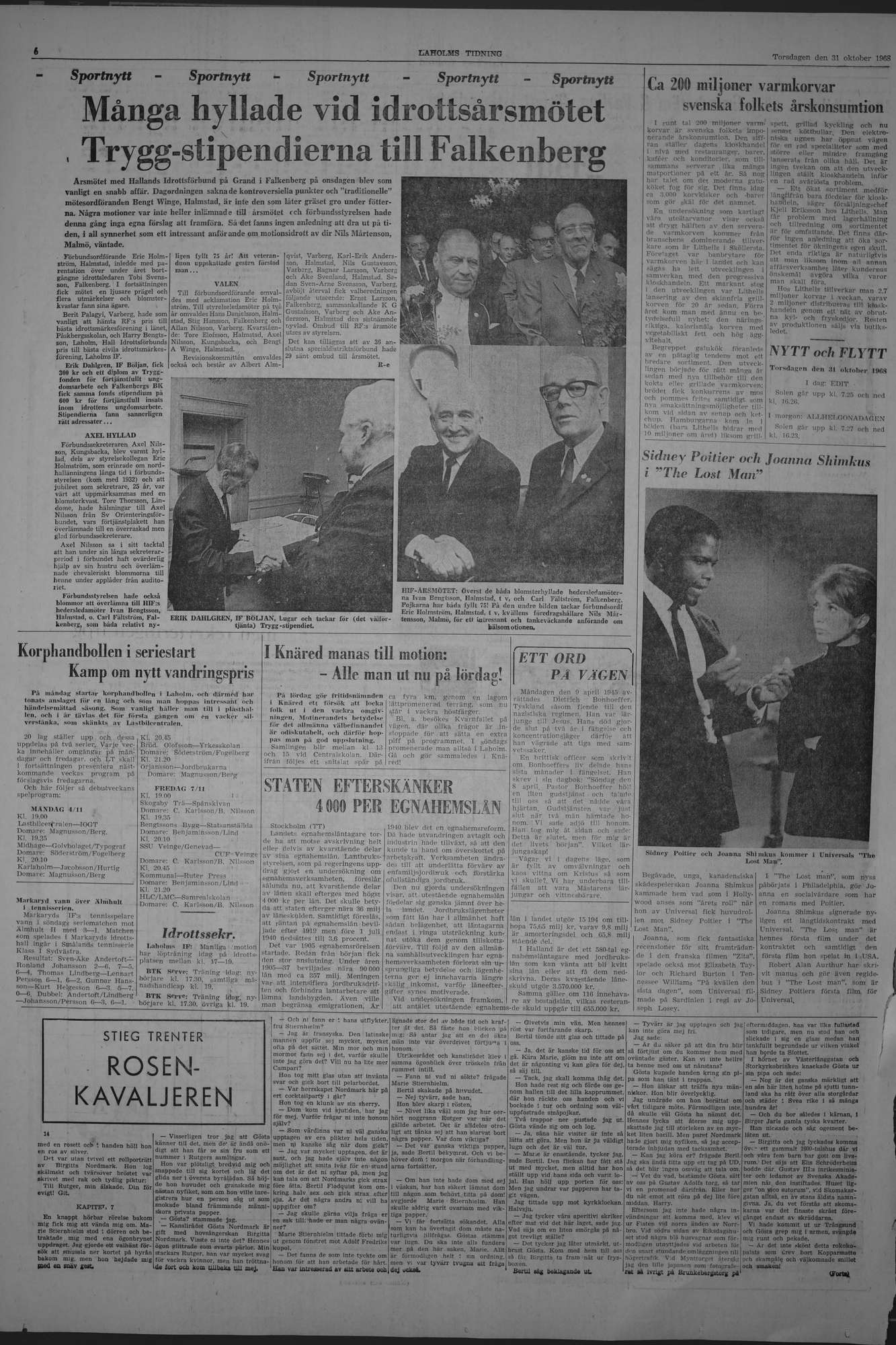 Laholms Tidning Torsdag 31 oktober 1968, sida 6
