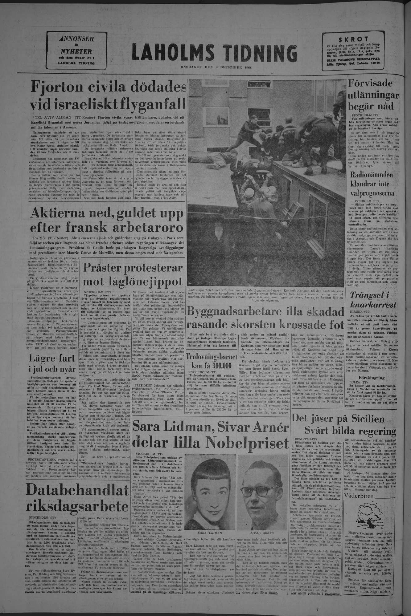 Laholms Tidning Onsdag 4 december 1968, sida 8