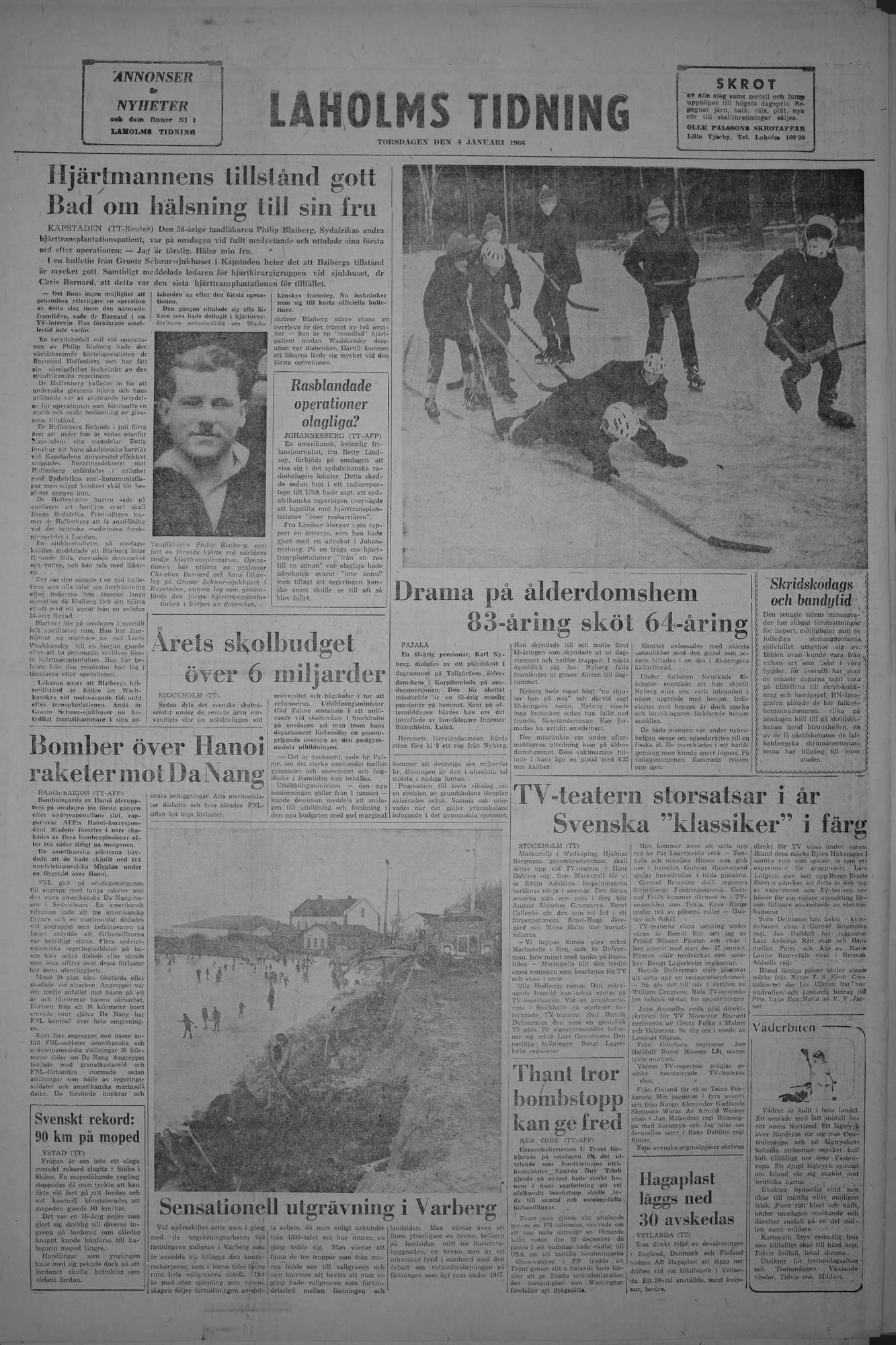 Laholms Tidning Torsdag 4 januari 1968, sida 8