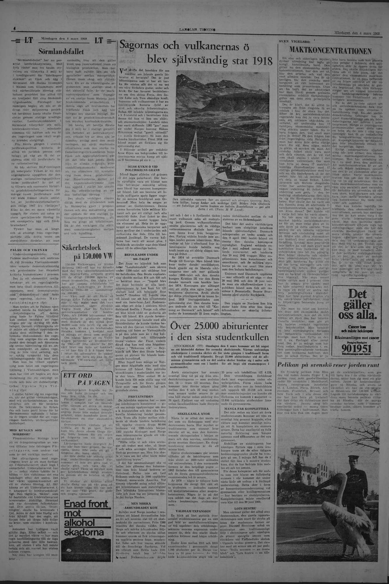 Laholms Tidning Måndag 4 mars 1968, sida 4