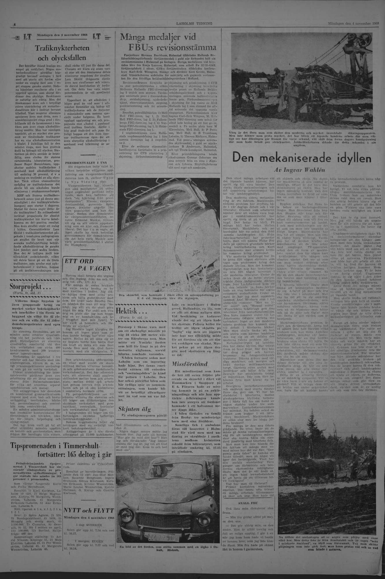 Laholms Tidning Måndag 4 november 1968, sida 4