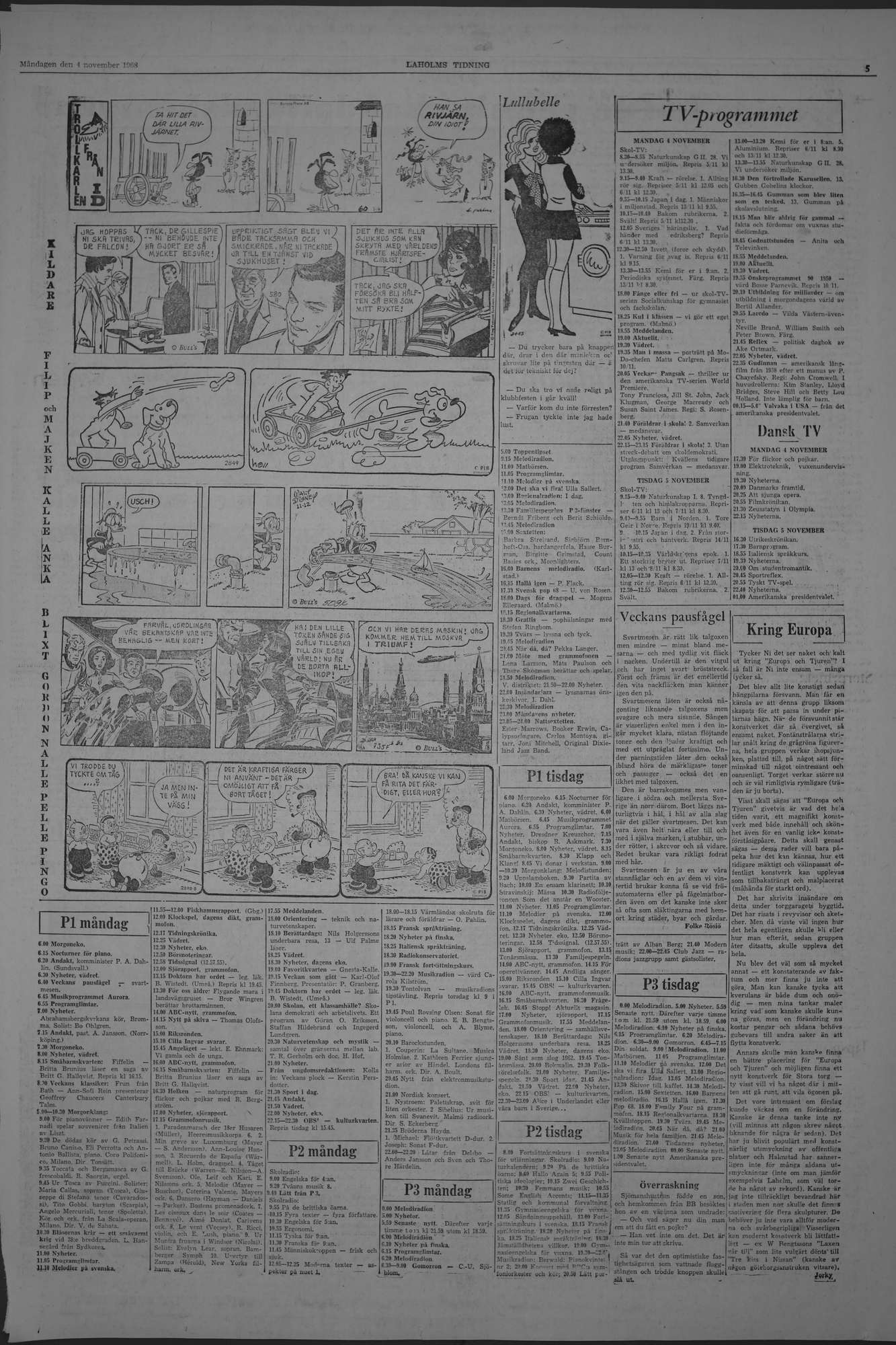 Laholms Tidning Måndag 4 november 1968, sida 5