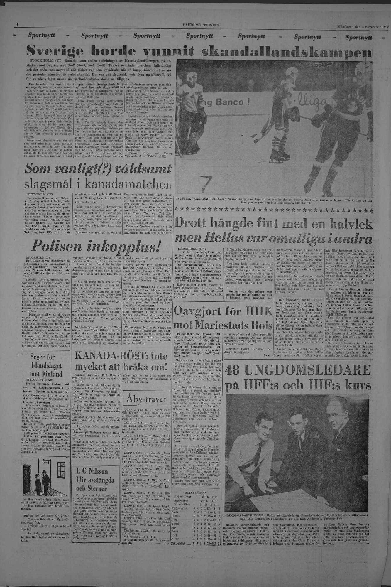 Laholms Tidning Måndag 4 november 1968, sida 6