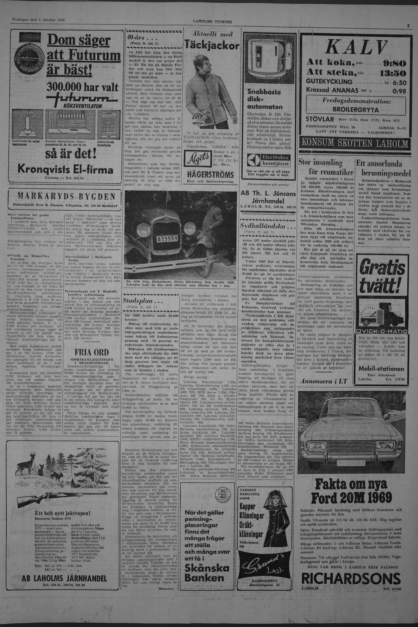 Laholms Tidning Fredag 4 oktober 1968, sida 3