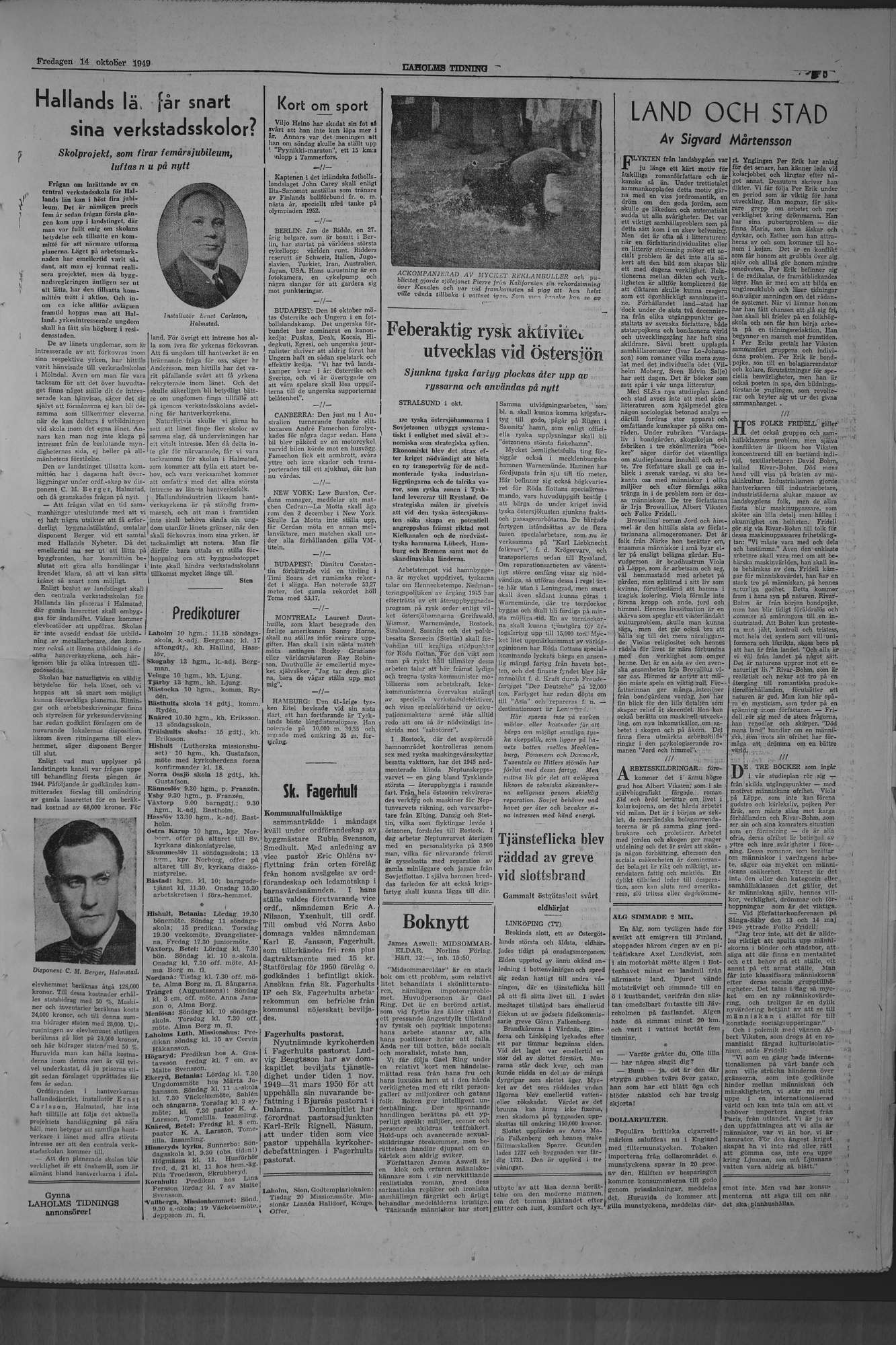 Laholms Tidning Fredag 14 oktober 1949, sida 5