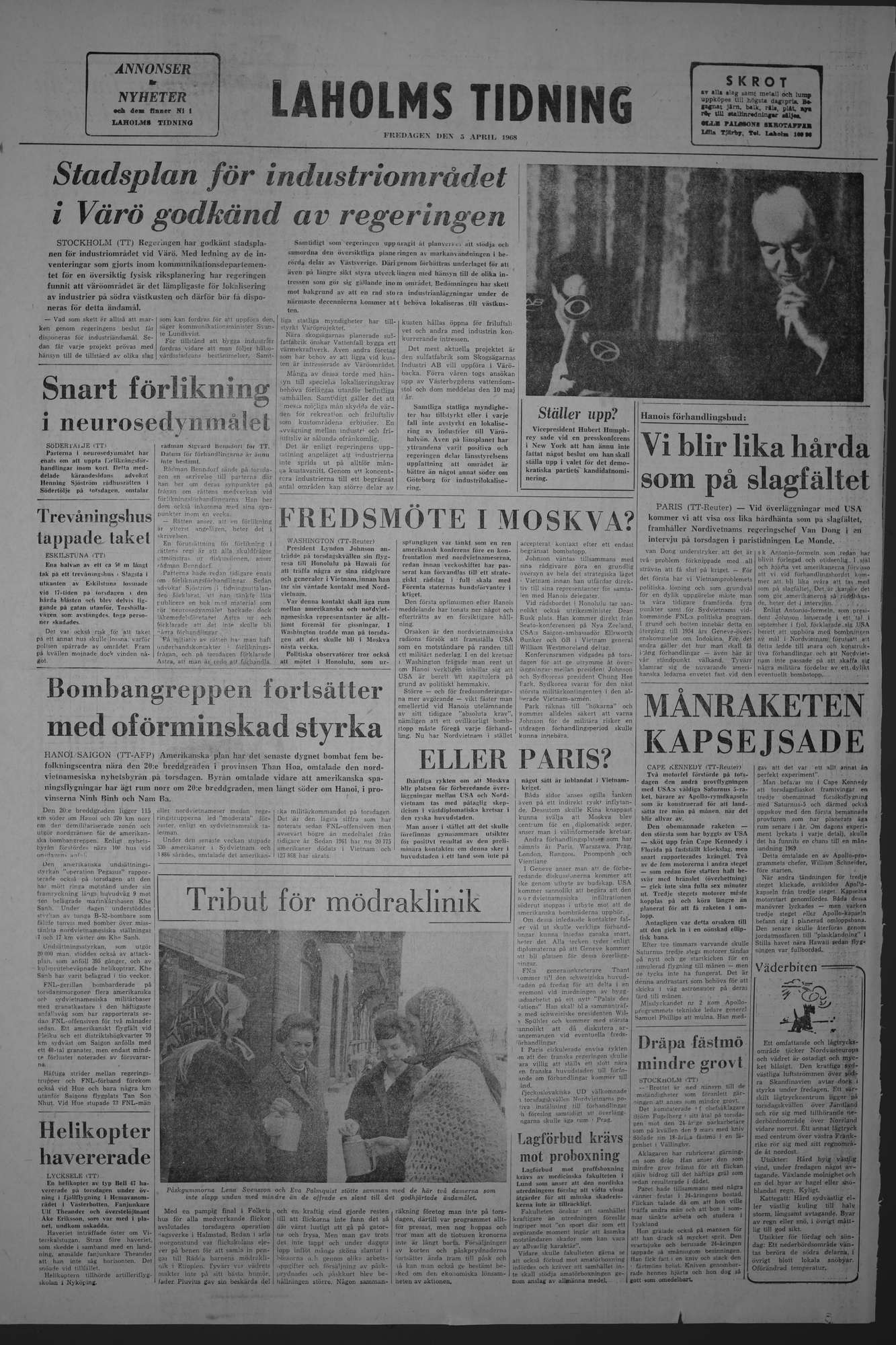 Laholms Tidning Fredag 5 april 1968, sida 8