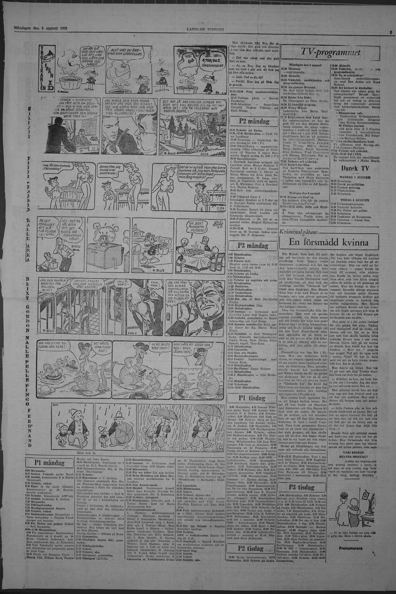 Laholms Tidning Måndag 5 augusti 1968, sida 5
