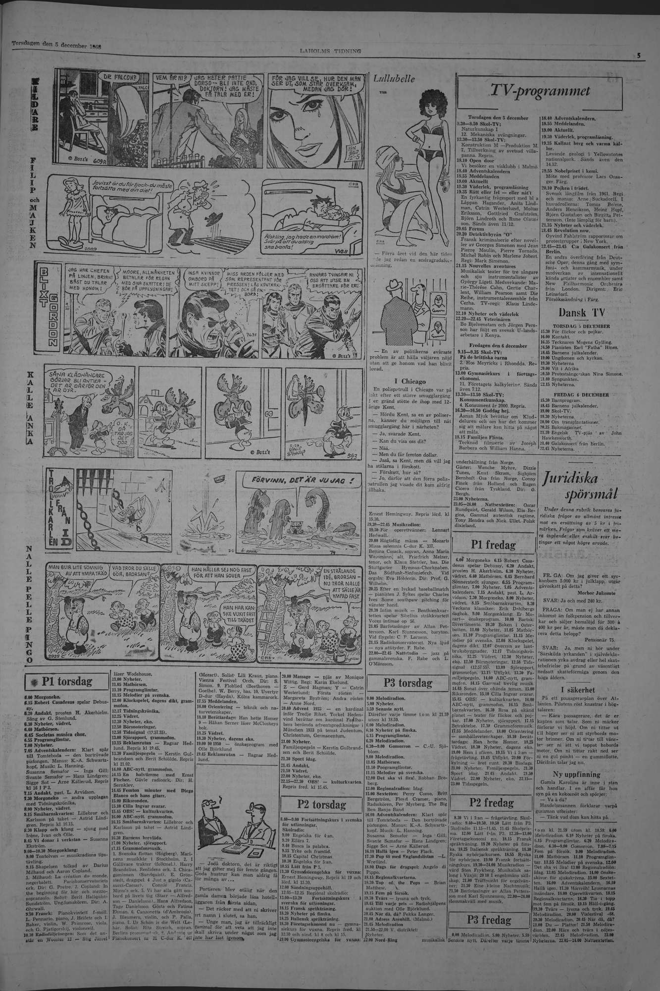 Laholms Tidning Torsdag 5 december 1968, sida 5
