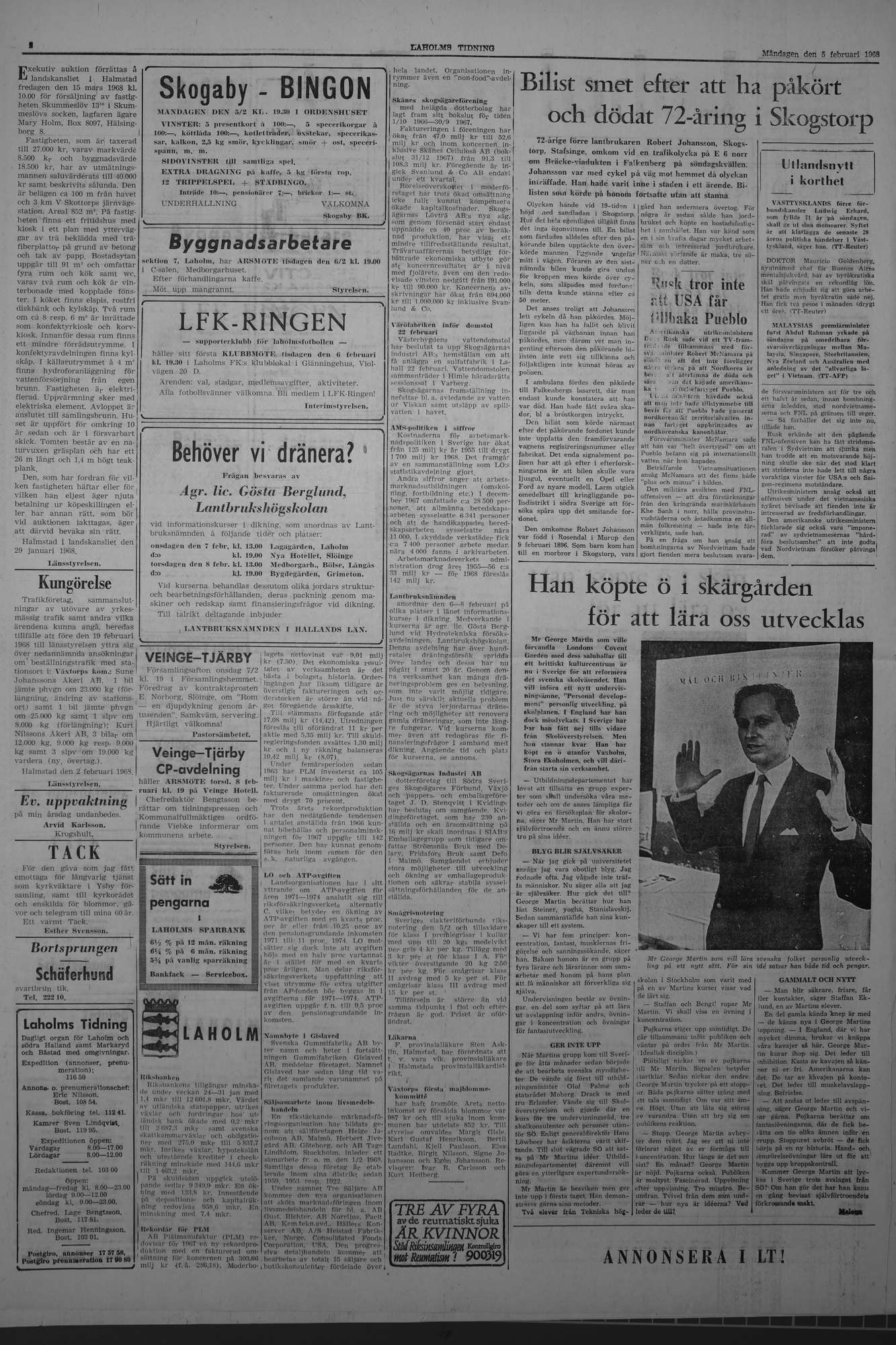 Laholms Tidning Måndag 5 februari 1968, sida 2