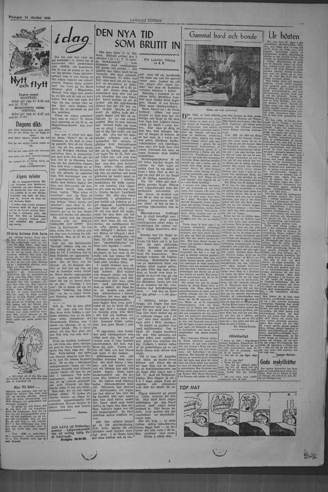 Laholms Tidning Fredag 14 oktober 1949, sida 7