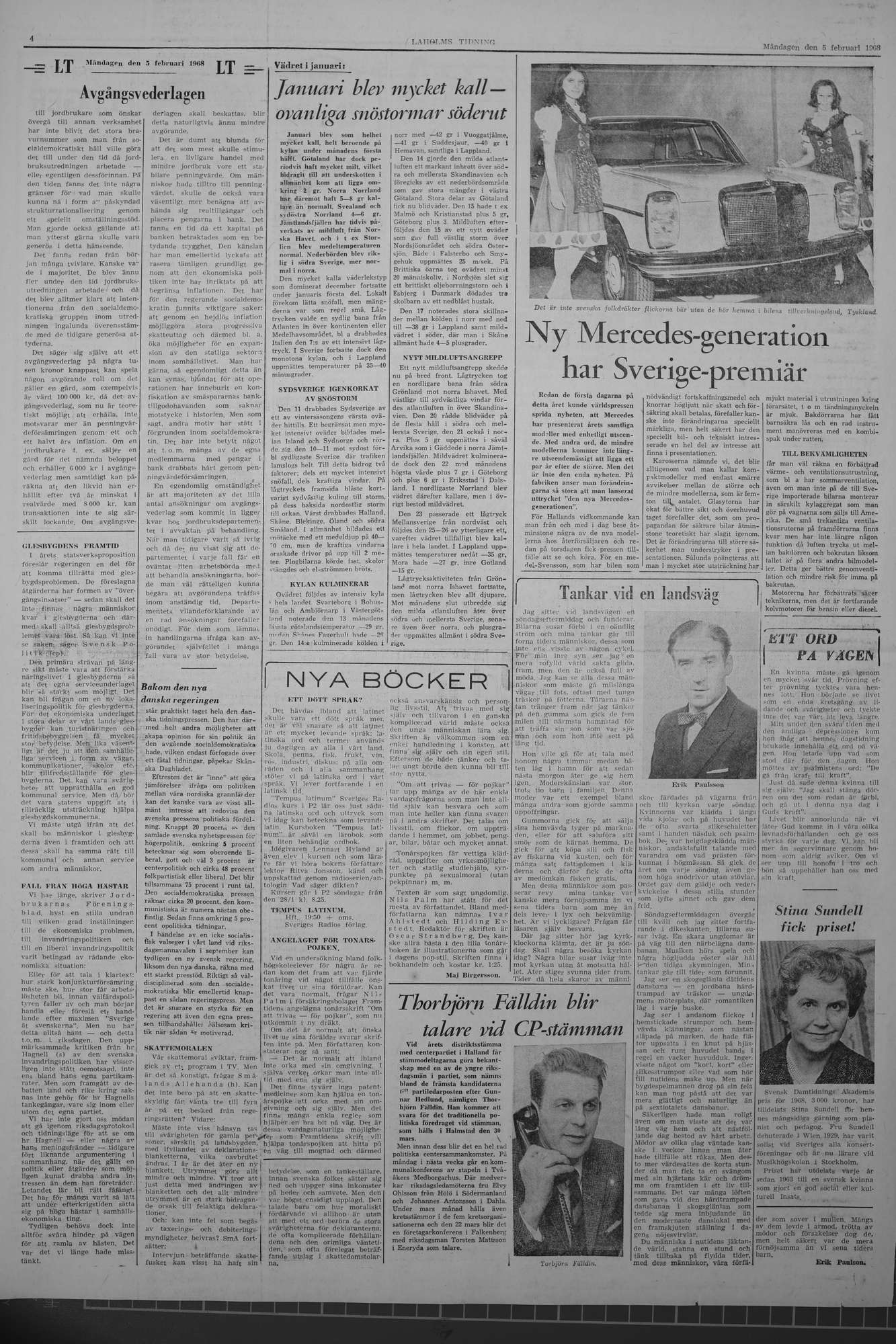 Laholms Tidning Måndag 5 februari 1968, sida 4