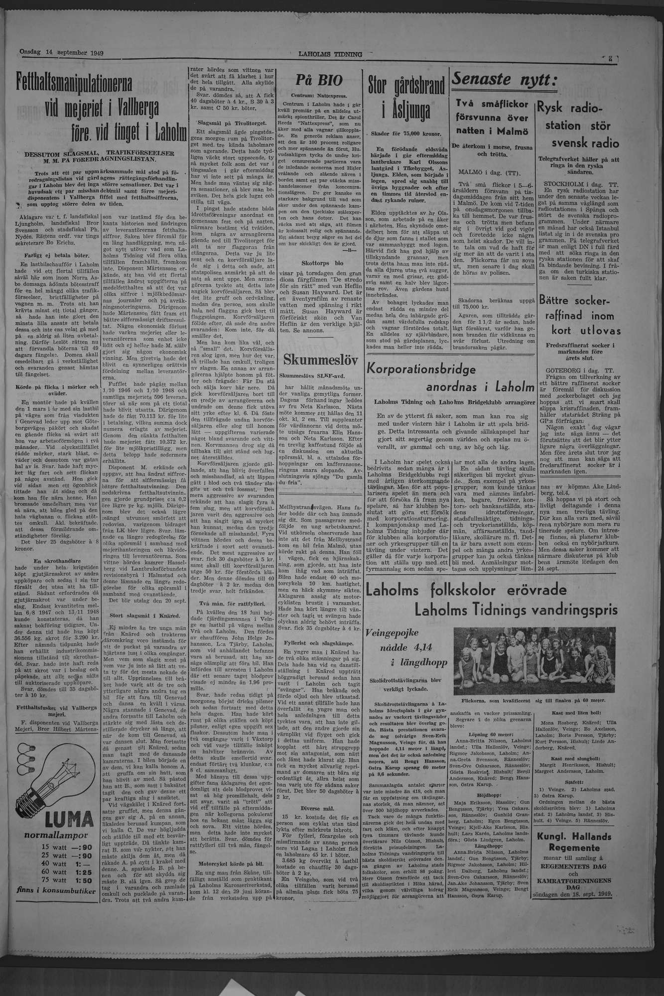 Laholms Tidning Onsdag 14 september 1949, sida 3