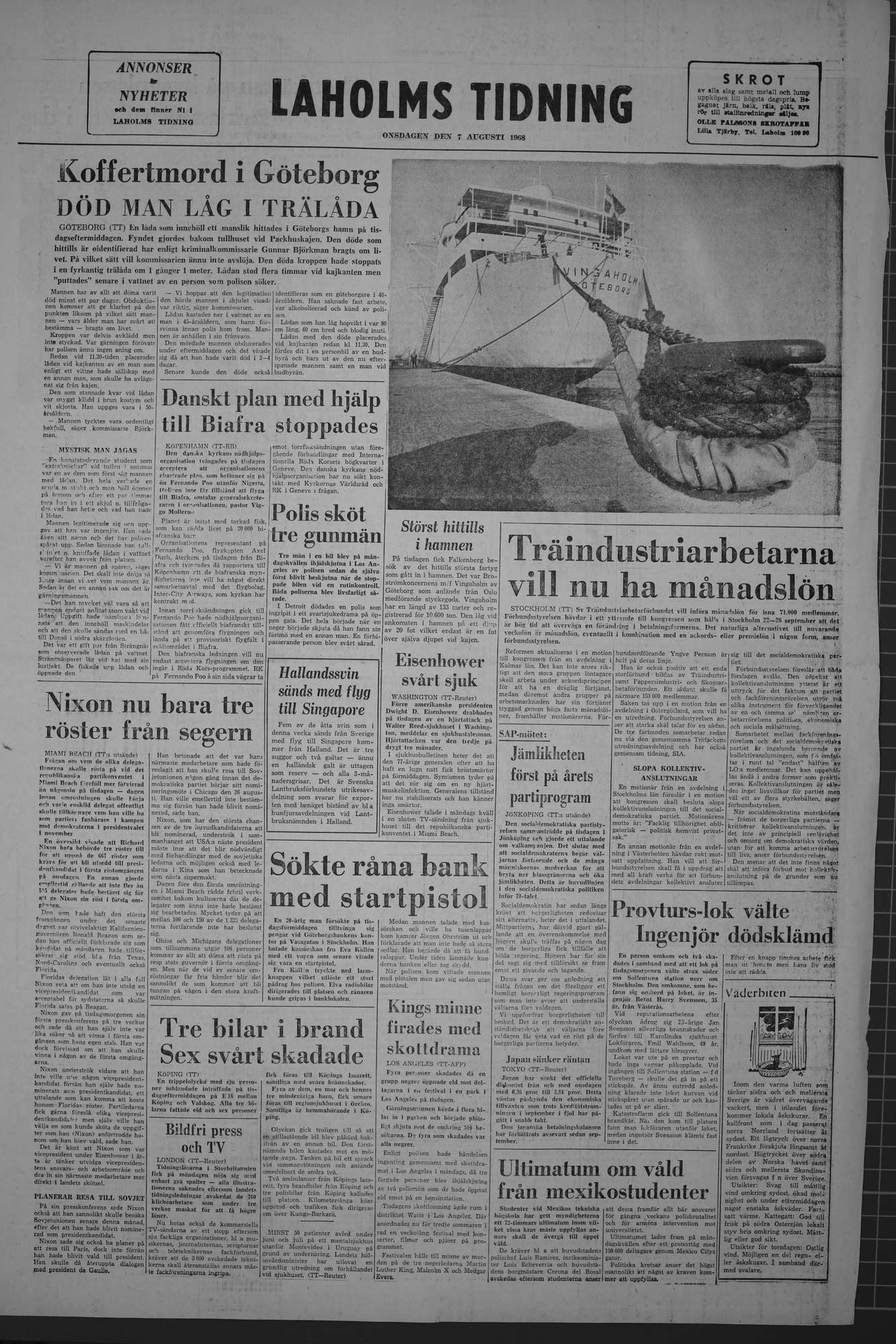 Laholms Tidning Onsdag 7 augusti 1968, sida 8