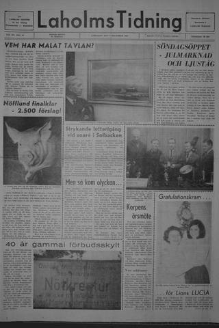 Förstasidan, Lördag 7 december 1968