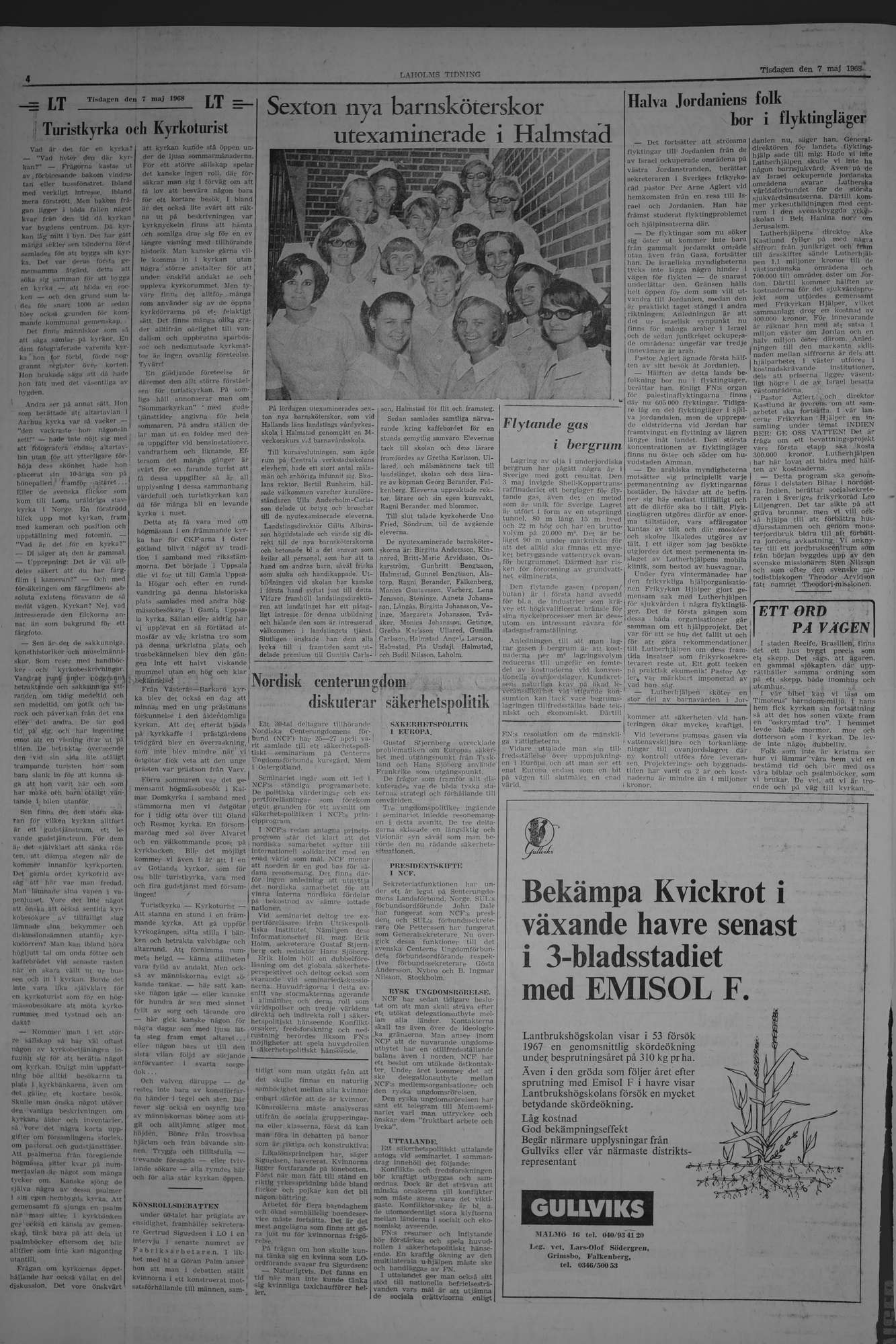 Laholms Tidning Tisdag 7 maj 1968, sida 4