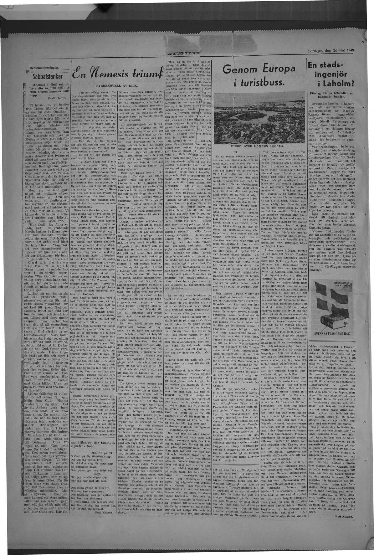Laholms Tidning Lördag 14 maj 1949, sida 6