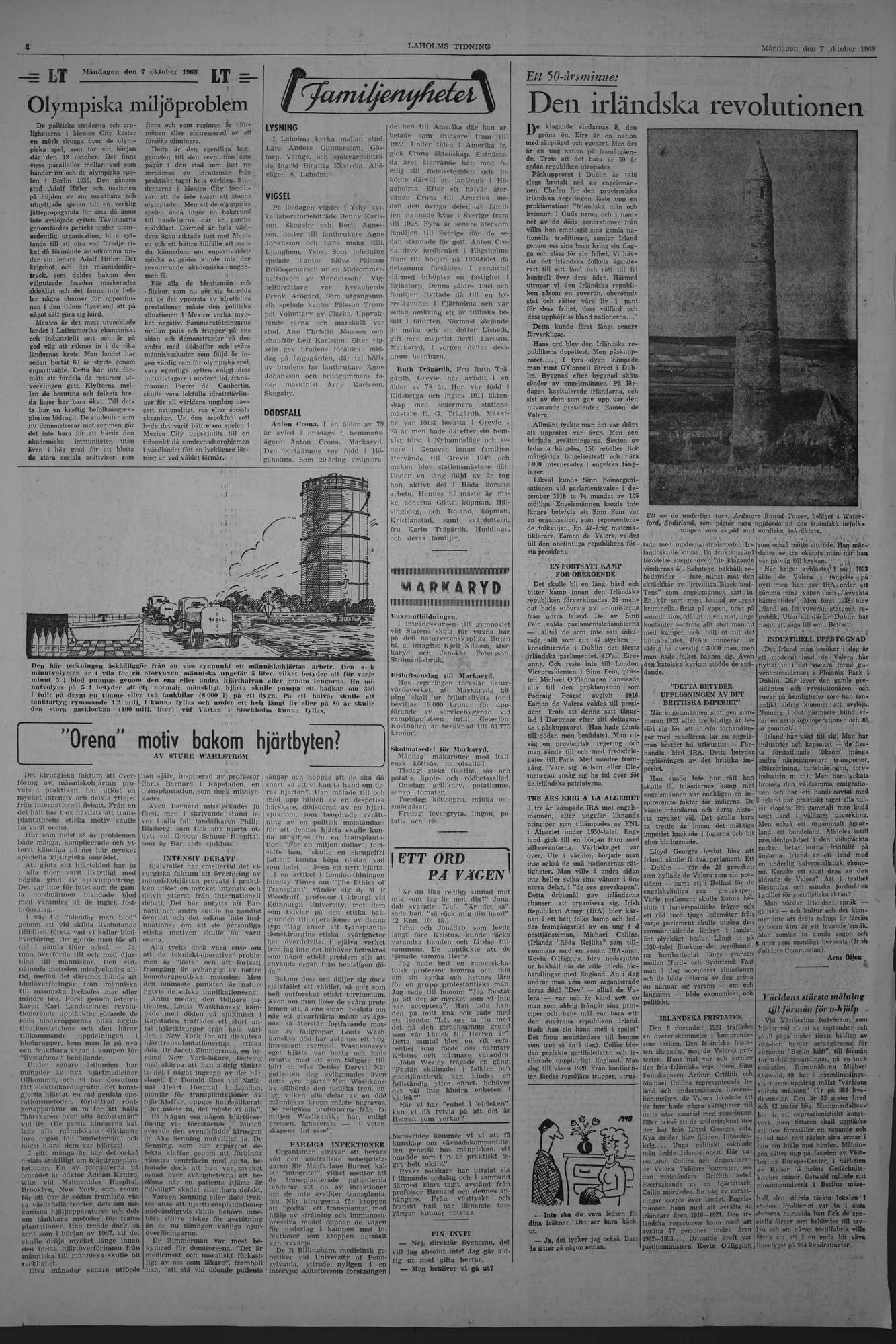 Laholms Tidning Måndag 7 oktober 1968, sida 4