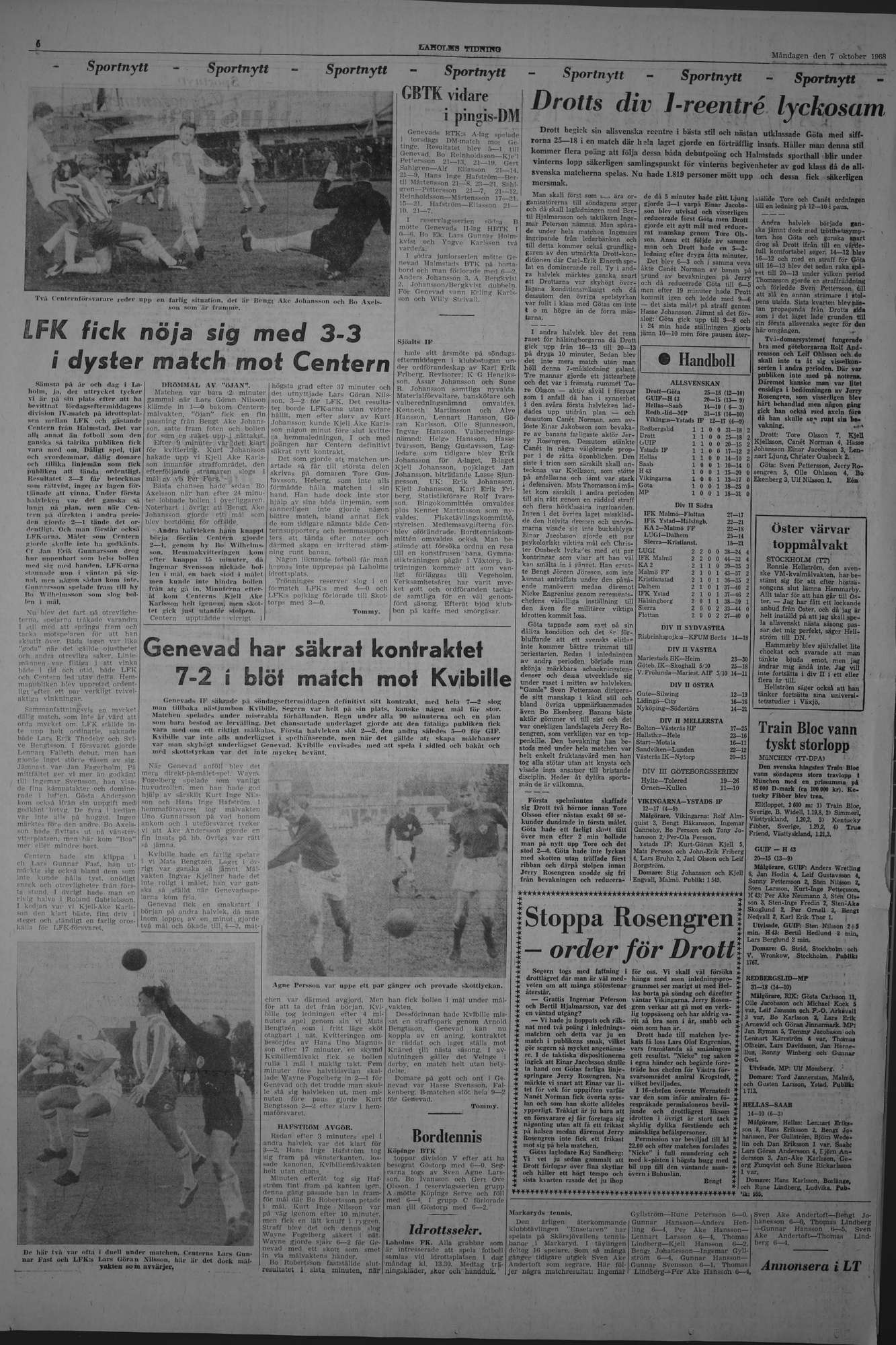 Laholms Tidning Måndag 7 oktober 1968, sida 6