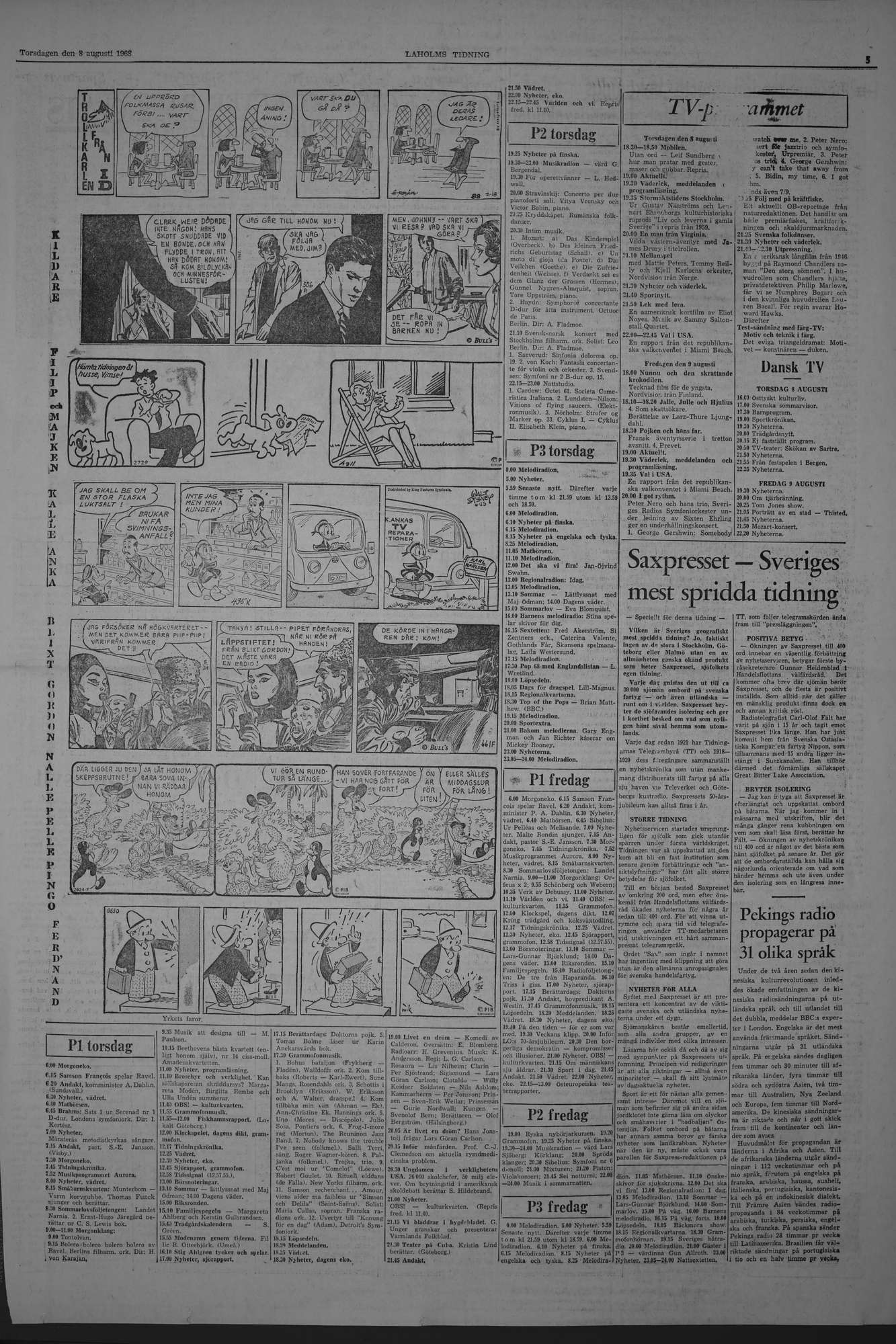Laholms Tidning Torsdag 8 augusti 1968, sida 5