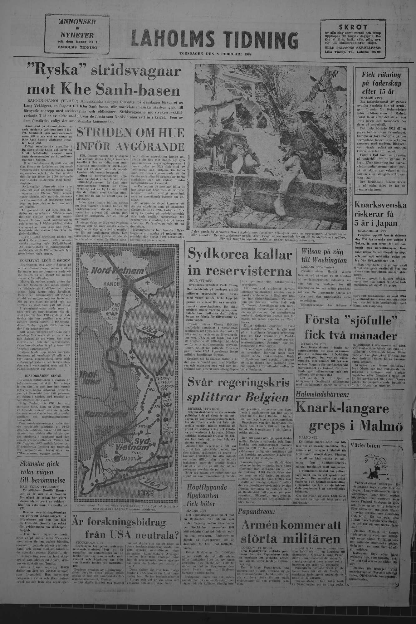 Laholms Tidning Torsdag 8 februari 1968, sida 8