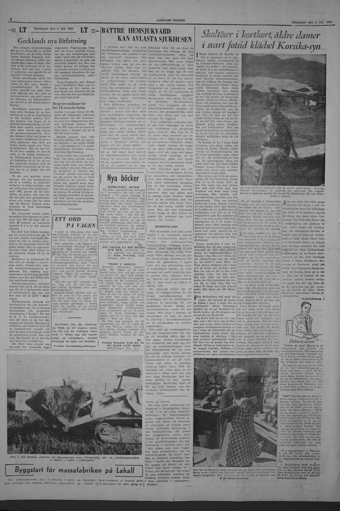 Laholms Tidning Måndag 8 juli 1968, sida 4