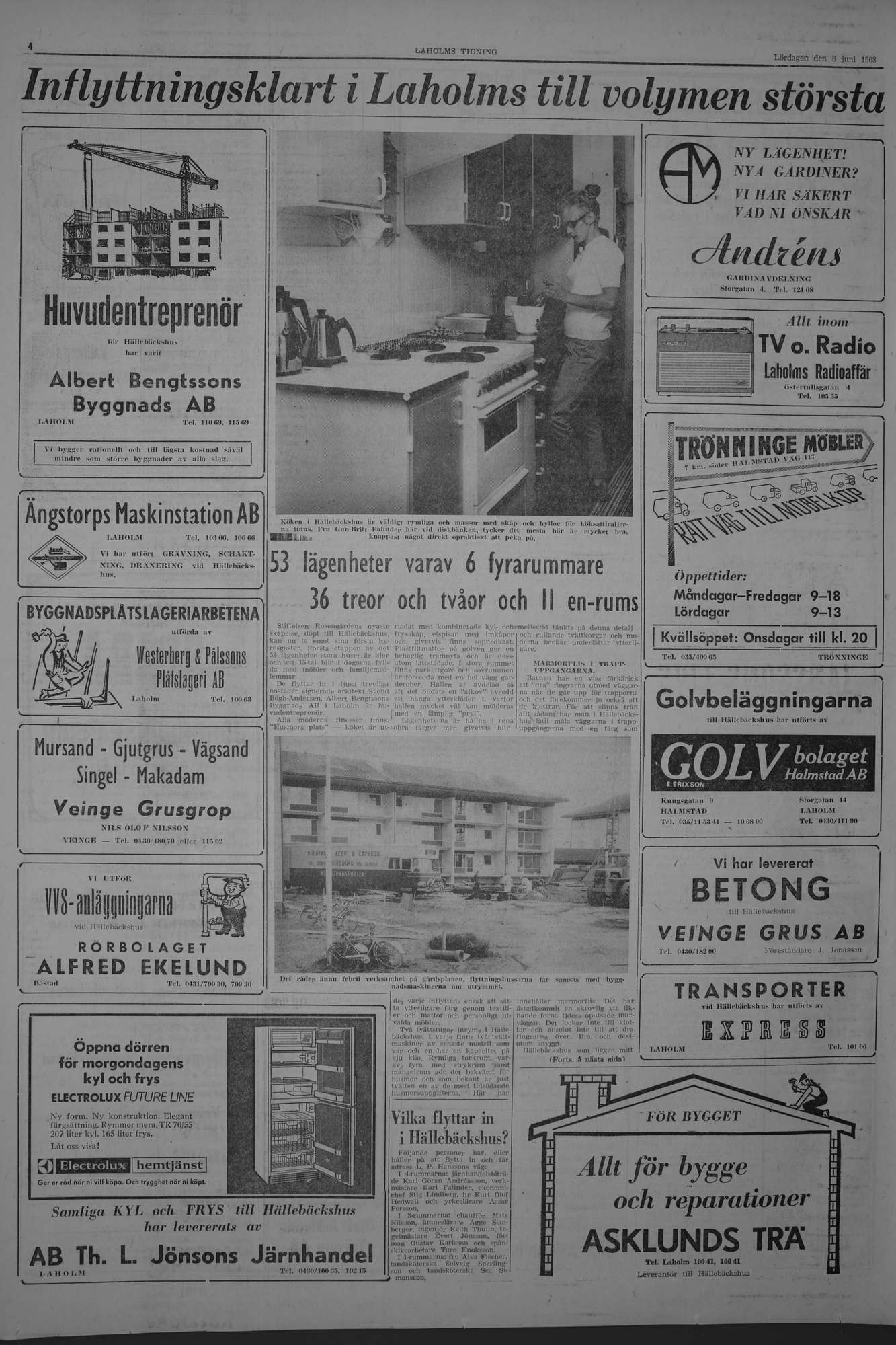Laholms Tidning Lördag 8 juni 1968, sida 4