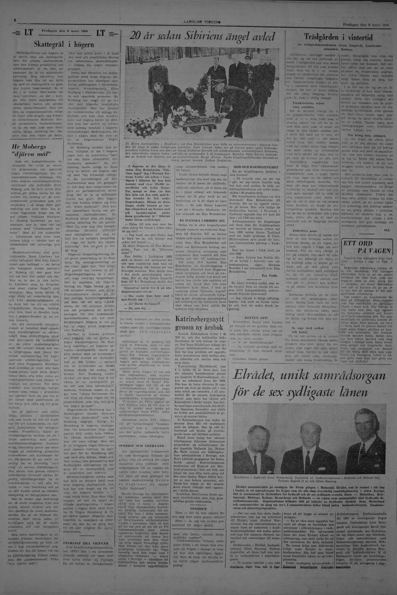 Laholms Tidning Fredag 8 mars 1968, sida 4