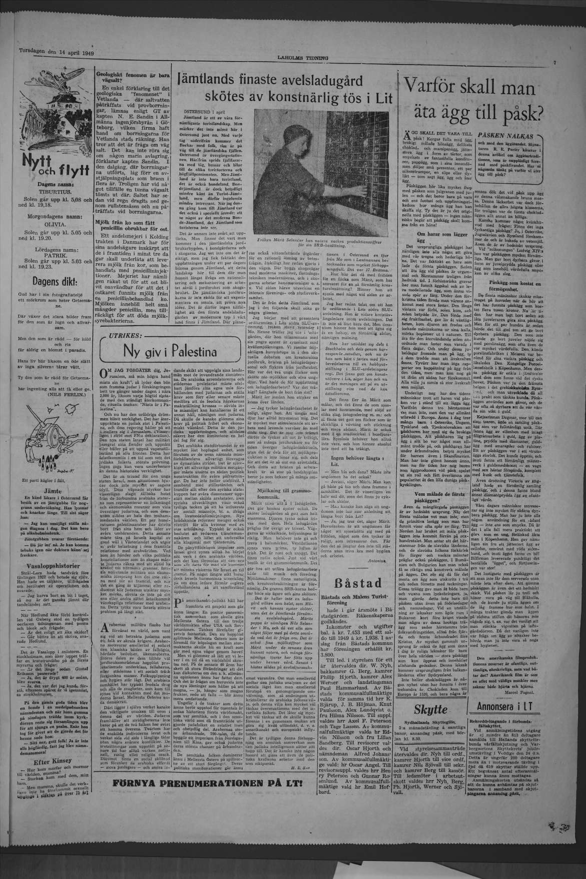 Laholms Tidning Torsdag 14 april 1949, sida 7