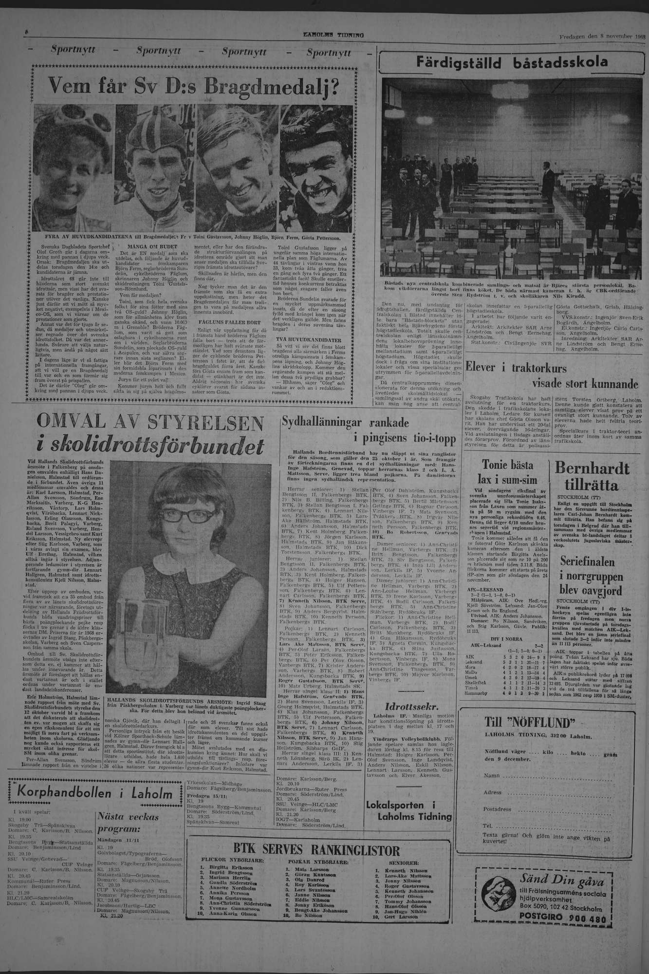 Laholms Tidning Fredag 8 november 1968, sida 6