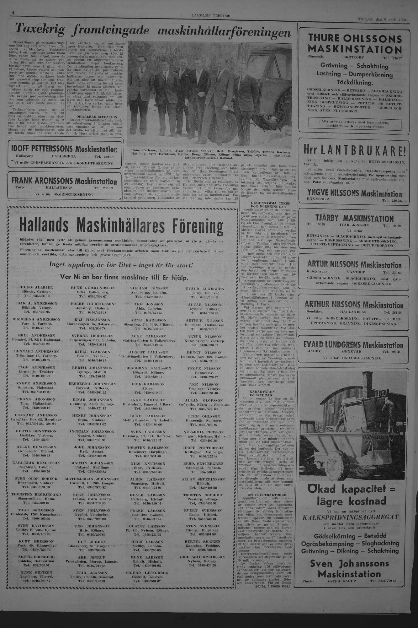 Laholms Tidning Tisdag 9 april 1968, sida 4