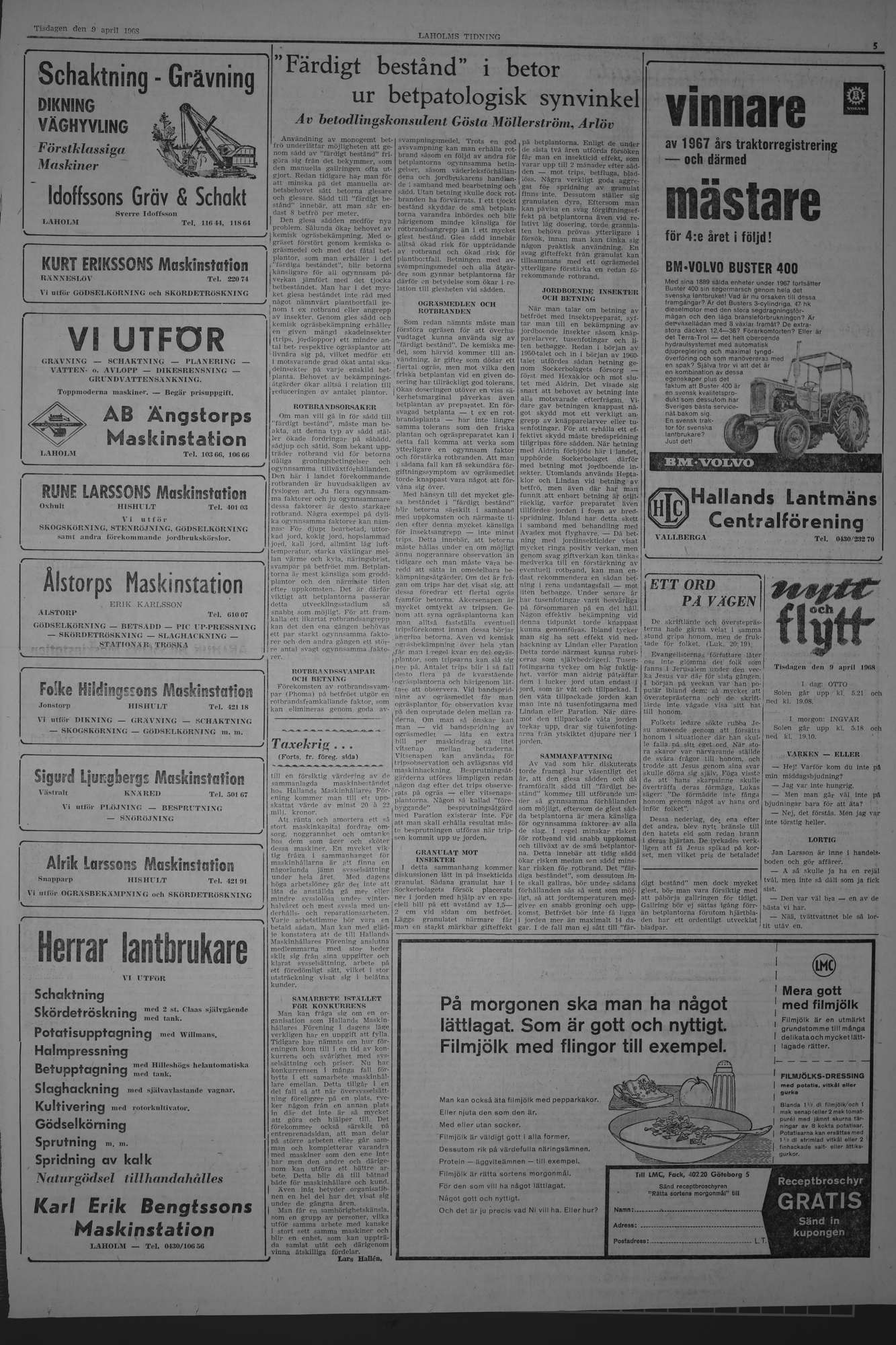 Laholms Tidning Tisdag 9 april 1968, sida 5